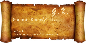 Gerner Kornélia névjegykártya